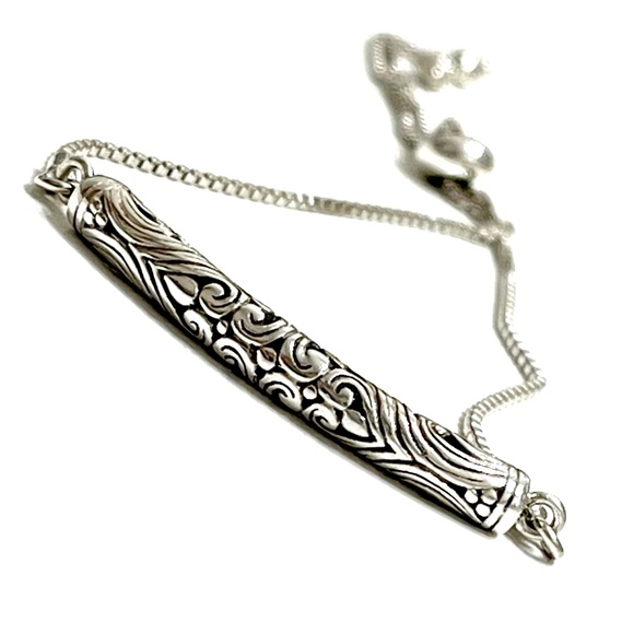New STERLING SILVER Scrollwork Bracelet - Picture 2 of 10